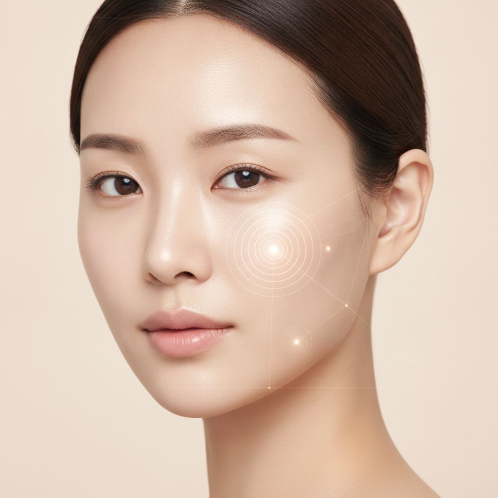 모공 확장 원인과 모공 레이저 치료의 기본 원리 관련 의료 정보 콘셉트 이미지